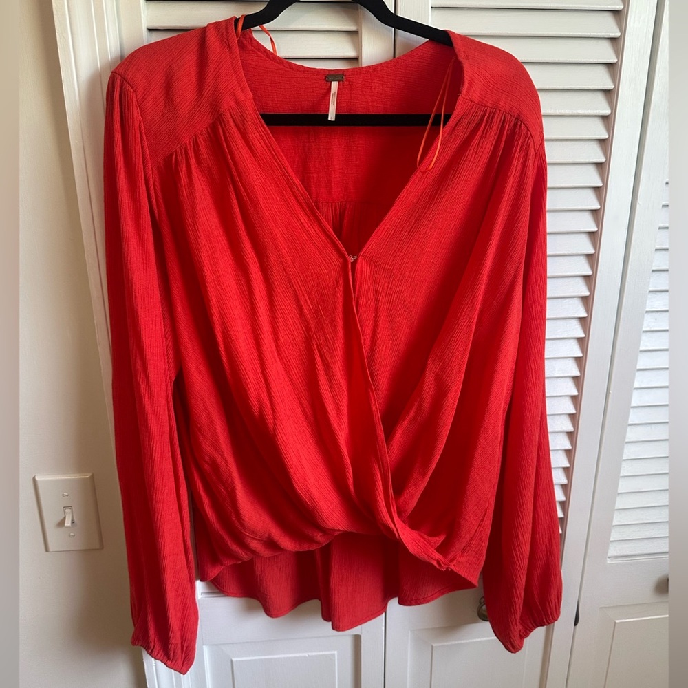 Free People Red Orange Top